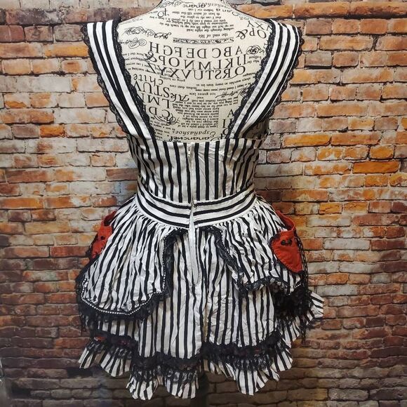 Sweet Love Red and Black Striped Mini Dress - Picture 2 of 6